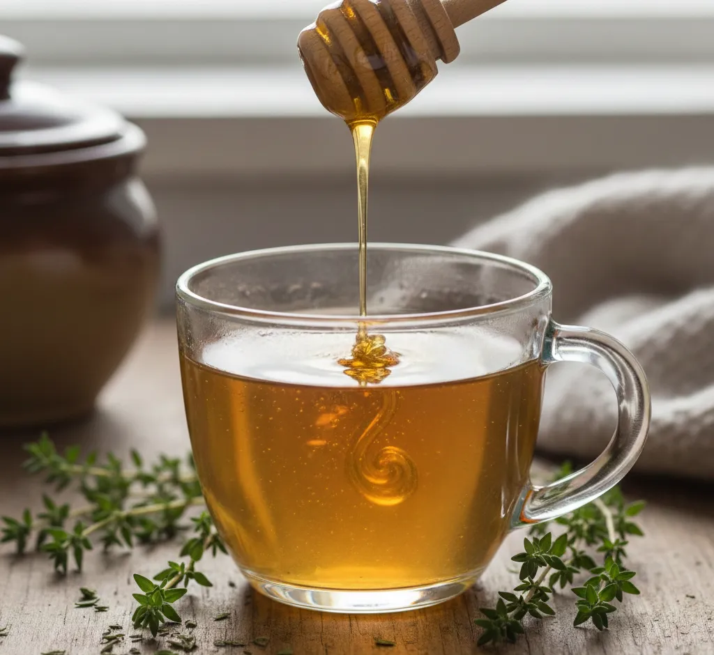 Infusión de tomillo y miel: alivio natural para la garganta irritada en efecto cascada