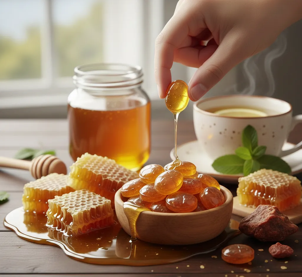 Miel y propóleo en pastillas: el aliado natural para la voz ronca y la garganta irritada