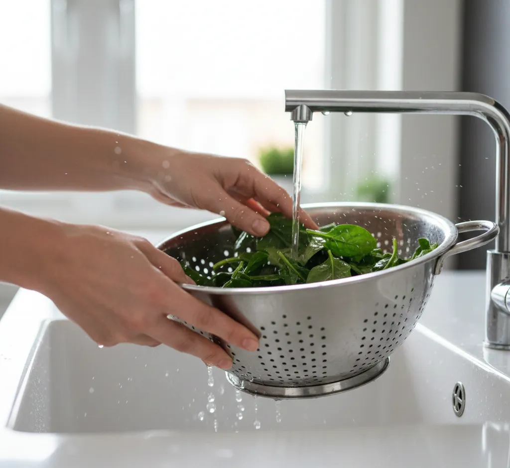 Por qué enjuagar las espinacas previene enfermedades y alarga su vida útil