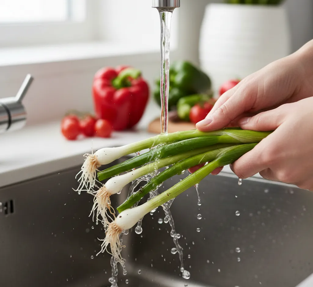 Razones esenciales para enjuagar cebolletas antes de consumirlas