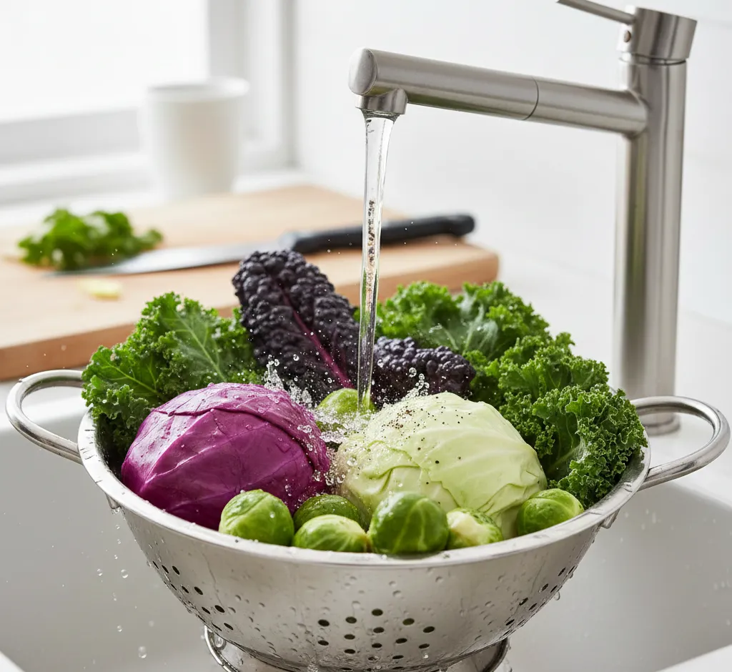 Razones para enjuagar coles antes de cocinarlas: higiene, sabor y salud