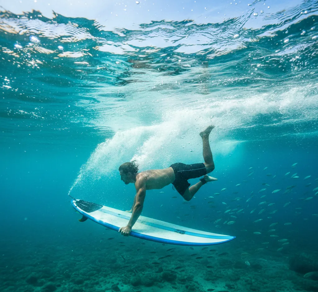 Técnicas de duck dive para pasar olas como un surfista avanzado